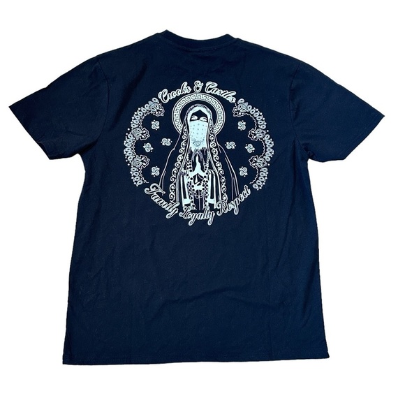 NWT Crooks & Castles Paisley Family Loyalty And Respect Tee in Black - Picture 1 of 7